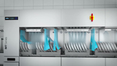 Lave-vaisselle à avancement automatique Winterhalter, Quantité d’eau de rinçage en fonction de la vitesse